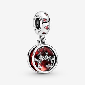 Pendre Pandora Disney Mickey Mouse & Minnie Mouse Love Kisses Argent | 2083-XOWJK