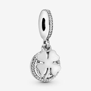 Pendre Pandora Lucky Four-Leaf Clover Argent | 1648-LOYHF