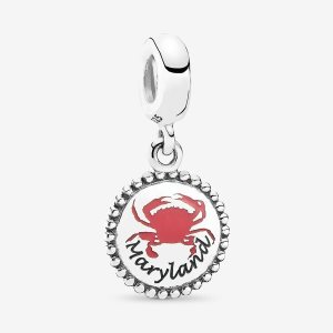 Pendre Pandora Maryland Crab Charm Mixed Enamel Argent | 6482-KQIVT