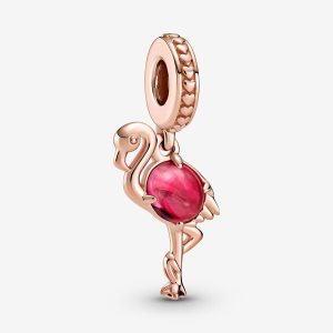 Pendre Pandora Pink Murano Glass Flamingo Rose Doré | 1625-KZWTV