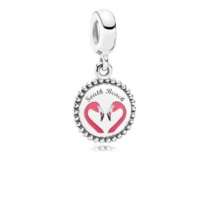 Pendre Pandora South Beach Flamingo Argent | 9358-GESWU