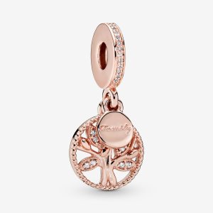 Pendre Pandora Sparkling Family Tree Rose Doré | 9380-EFAMI