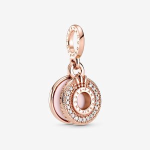 Pendre Pandora Sparkling Pave Crown O Rose Doré | 7502-ZITHC