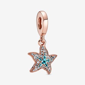 Pendre Pandora Sparkling Starfish Rose Doré | 4193-DTSYU